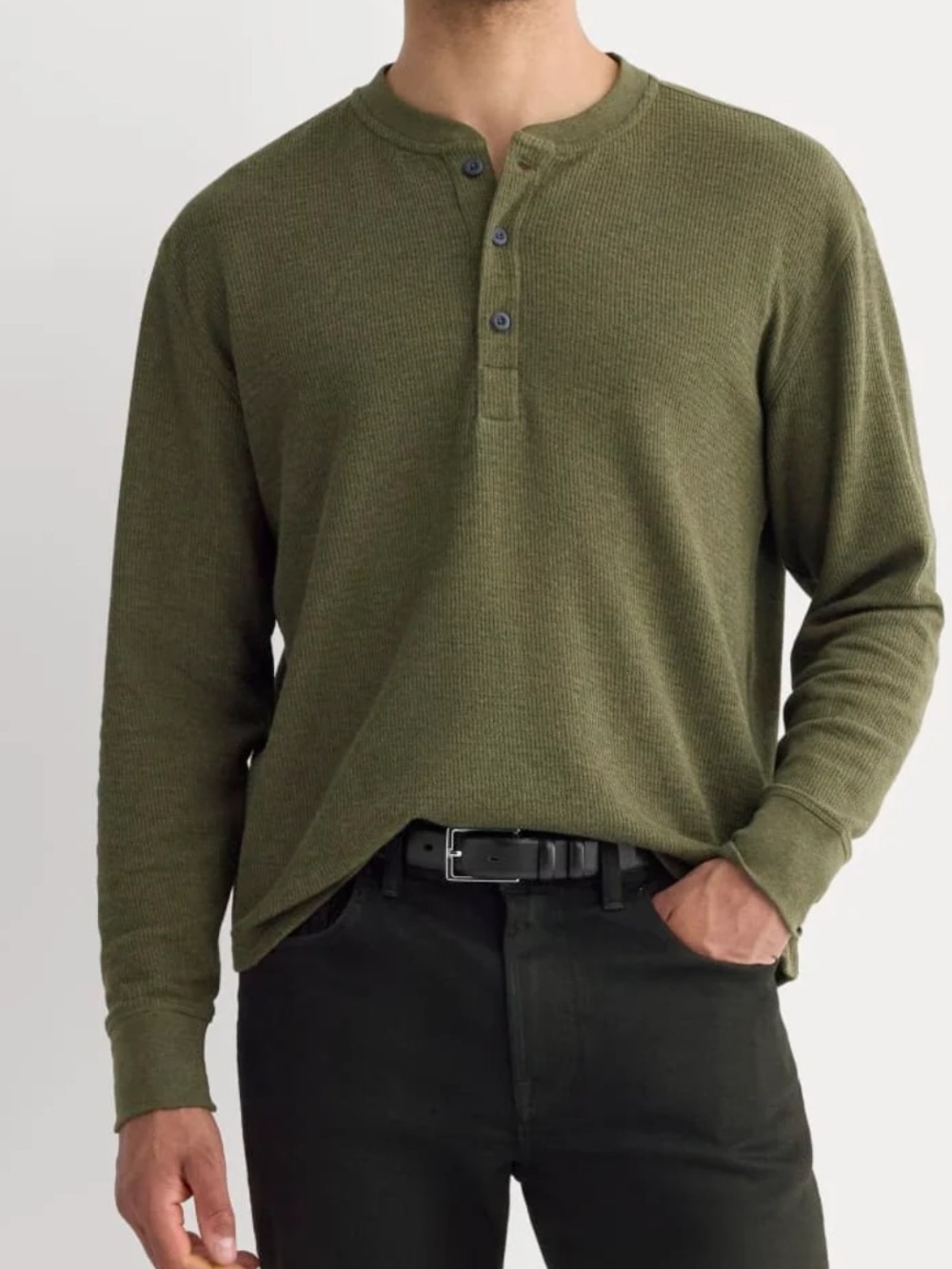 THERMAL HENLEY IN COZY WAFFLE